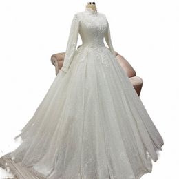 sparkle Muslim Wedding Dres For Women 2023 Cover Back Lg Wedding Gowns A-Line Luxury Elegant Bride Dr vestidos de noviaS b1Ou#