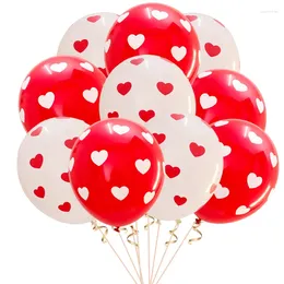 Party Decoration 100pcs 12inch Good Quality Red Print Heart Dot Printed Latex Balloons For Valentine's Day Wedding 3.2g