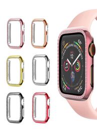 Diamond Watch Case Luxury Bling Crystal PC Protective Cover for Apple Watchs iWatch Series for se 6 5 4 3 2 1 44 42 40 38mm3743928