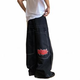 houzhou Y2k Street Fi Jeans Hip Hop Vintage Letter Print Large Baggy Jeans Harajuku Casual Gothic Wide Leg Denim Pants h23m#
