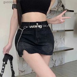 Waist Chain Belts 2023 New Network Red Metal Waist Chain Accessories Womens Advanced Letter Chain Belt Decoration with Skirt Jeans Chain Y240329