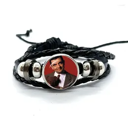Bangle Cartoon Creative Design Leather Bracelets Glass Dome Multilayer Braided Bangles Handmade Mr Bean Rowan Jewelry Gifts