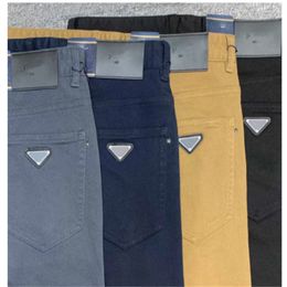 Designer luxury Men's dress pants Khaki Business Pants Casual pants Fashion brand solid Colour leggings Black yellow 4 Colour