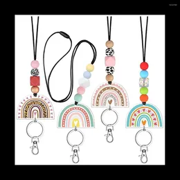 Kitchen Storage Teacher Lanyards For ID Badges And Keys Cute Beaded With Keychain Silicone Women Girls