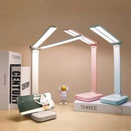 New LED 3 Levels Dimmable Touch Night Light USB Rechargeable Eye Protection Foldable Table Lamp For Bedroom Bedside Desk