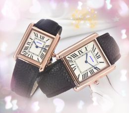 Classic Elegant Couple Designer Watch Womens Mens Automatic Simple Square Dial Gold Silver Colour Cute Genuine Leather Buckle Stainless Steel Case Wristwatch Gifts