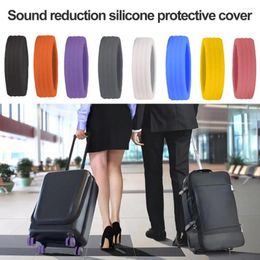 Decorative Figurines Long-lasting Luggage Wheel Protectors Silicone Suitcase Wheels Protector Colourful Sound Reduction Absorption