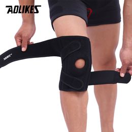 AOLIKES 1PCS Adjustable Elastic Knee Support Brace Patella Knee Pads Hole Sports Spring Knee Protector Kneepad ginocchiere