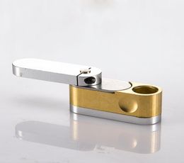 Metro Pipe Brass Pipes Portable Stash Fisherman Friend Monkey Metal Pipes Herb Smoke Tool Pocket Hand Smoking Pipe Mini Cig 3765375