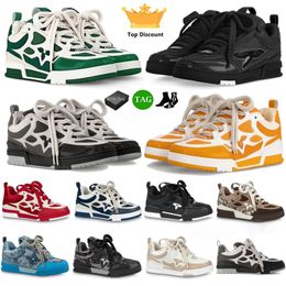 Designer shoes skate sneakers womens shoes men Black White Green Marine White Red Grey Lace-up Skate Shoes with box