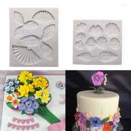 Baking Moulds Violets Narcissus Shape Silicone Sugarcraft Mould Fondant Cake Decorating Tools Bakeware