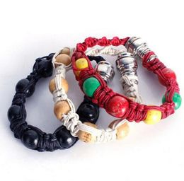 Bracelet Smoking Pipe Portable Metal Bead Bracelet Smoking Pipes Handmade Wristband Pipes MenWomen Cool Gifts Knot Rope GGA334577942621