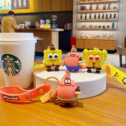 Cartoon anime sponge, baby keychain pendants, doll dolls, car keychain accessories, bags, pendants wholesale