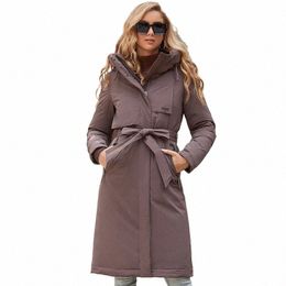 gasmam Winter Down Jacket Women Warm Lg Classic zipper Lacing Design Pocket Hooded Slim Parkas Female Coat GM-82160 s7jy#