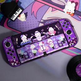 Cases Funda Nintendo Switch Oled Cover Case Purple Bunny Party Dockable Protective Hard PC Shell For NS Switch Oled JoyCon Controller