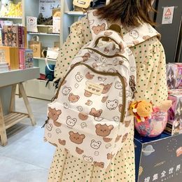 School Bags Cute Graffiti Schoolbag Female Junior High Student Backpack Large Laptop Backpacks Back Pack Rucksack Teenager