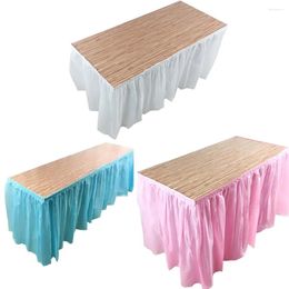 Table Skirt 1pcs DIY Plastic Cover Tableware For Birthday Baby Shower Wedding Home Banquet Party Decoration Textile