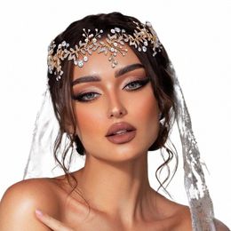 youlapan Rhineste Headband Wedding Hair Ornaments for Women Tiaras Bridal Alloy Leaves Wedding Headpiece Hair Accory HP233 96dJ#