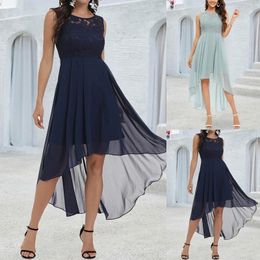 Casual Dresses Bridesmaid For Women Cocktail Evening Elegant Wedding Festive Sleeveless Mid Length Clothing Lace