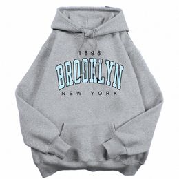 1898 Brooklyn New York Hoodies Women Casual Fi Sport Hoody Fleece Warm Street Unisex Pullovers Harajuku Trend Basic Hooded I52y#