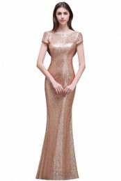 sparkly Rose Gold Sequined Evening Dres Women Lg Mermaid Sexy Backl Formal Party Prom Gowns For Bride Vestidos De Fiesta x8XA#