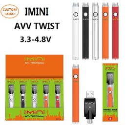 Authentic Imini AVV AVB Variable Voltage Battery 510 Carts 380mAh Batteries Preheat Vape Pen Kit for Vapour Cartridges in Display Box from Manufacturer Supply France