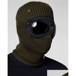 Tactical Hood Two Lens Windbreak Beanies Outdoor Cotton Knitted Men Mask Casual Male Skl Caps Hats Black Grey Army Green Drop Delivery Otoc8