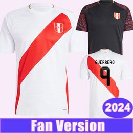 2024 Peru National Team Mens Soccer Jerseys GUERRERO ARAUJO LOPEZ SANTAMARIA CARTAGENA LAPADULA ADVINCULA Home Away Football Shirts Short Sleeve Uniforms