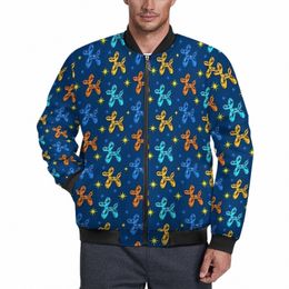 the Ballo Dog Casual Jackets Men Metallic Ballos Coats Winter Streetwear Jacket With Pocket Design Loose Windbreak Plus Size W116#