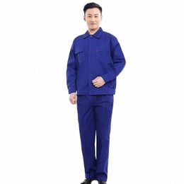 spring 100% Cott Work Clothing Plain Colour Worker Uniform Welding Suit Wear Resistant Factory Workshop Repairman Work Coverall e7i9#