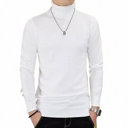 men's Turtleneck Black and White Lg Sleeve Knit Sweater w6oQ#