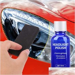 Care Products Car Kit 30Ml Headlight Repair Tool Restoration Oxidation Rearview Glass Liquid Polish Headlamp Polishing Anti-Scratch Co Otnjj