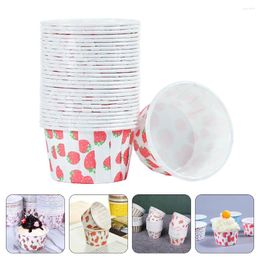 Disposable Cups Straws 100 Pcs Cake Baking Wraps Cupcake Cases Muffin Boxes Paper Tray Packing Coating