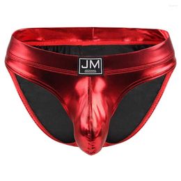 Underpants Fashion Men Sexy Leather Underwear Male Briefs Mesh Brief Man Gay Jockstrap Mens Panties Cuecas Breathable Ropa