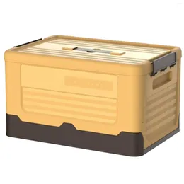 Kitchen Storage Foldable Box Clothes Toys Books Plastic Tool Trunk Car Outdoor Travel Folding Yellow