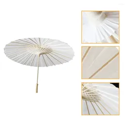 Umbrellas Chinese Oiled Paper Parasol DIY Blank Asian With Wood Handle Japanese For Crafts Painting Wedding Bridal Party