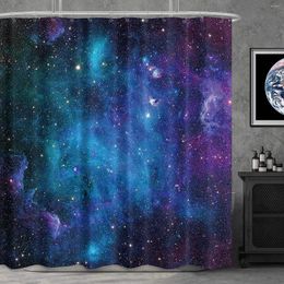 Shower Curtains Star Outer Space Curtain For Bathroom Starry Galaxy Bathtub Set Men Boys Trippy Nebula Universe Planet Decor