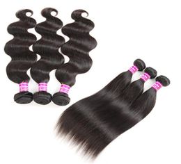 10A Grade Brazilian Virgin Hair Straight Human Hair Weaves 3 Bundles 16 inches body Wave Wefts remy Hair Extensions Natural Colour 5511000