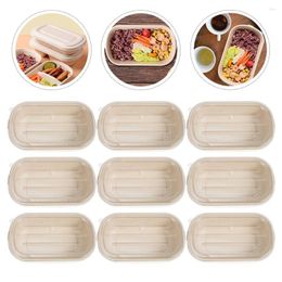 Take Out Containers 10 Pcs Disposable Biodegradable Lunch Box Food Prep Paper Portable Holder