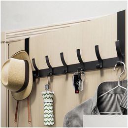 Hooks Rails Over The Door 5 Home Bathroom Organiser Rack Clothes Coat Hat Towel Hanger Kitchen Accessories Drop Delivery Garden Housek Otncv