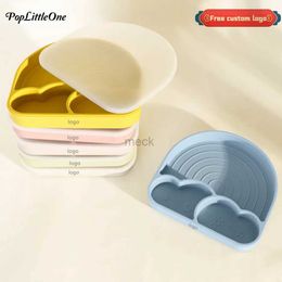 Cups Dishes Utensils Baby Safe Silicone Dining Plate Suction Dishes Plate Toddle Training Feeding Sucker Kawaii Rainbow Bowls Childrens Tableware 240329