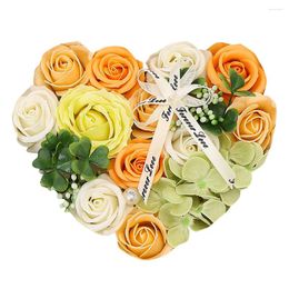 Decorative Flowers Mother'S Day Diy Soap Flower Gift Rose Box Bouquet Wedding Home Festival Non Fading For Party 2024