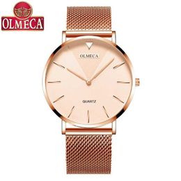 New Simple Fashion Watch Women Lady Watch Quartz Ins Style Ultrathin Stainless steel 30M WaterProof209n