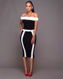 Sexy one shoulder slim wrap hip dress 240329