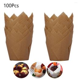 Baking Tools 100pcs Cupcake Paper Cups Tulip Muffins Moulds Cup Case Liner For Wrapper Birthday Party Decor