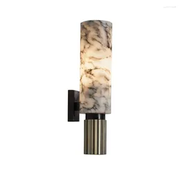 Wall Lamps Nordic Spanish Cloud Stone Luxury Modern Living Room Lamp Copper Chinese Art Bedroom Mirror Headlights Sconces Lights