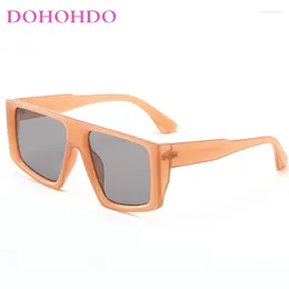 Sunglasses DOHOHDO Oversized Square Women Fashion Brand Designer Big Frame Men Sun Glasses Jelly Colour Vintage Eyewear Shades