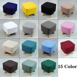 Chair Covers Elastic Square Stool Cover Removable Footrest Slipcover Washable Ottoman Footstool Protector For Foot Rest Furniture