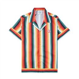 Summer men's T-shirt Designer print button up Cardigan Casual Loose version Polo Short sleeve Hawaiian lapel Top Fashion Men's Swim Shirt Series Beach shirt Size M-3XL #09