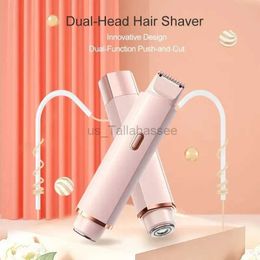 Electric Shavers Hair Remover Womens Double Head Shaver Private Pubic Hair Trimmer Electric Razor 2 in 1 Wet/dry Electric Body Hair Waterproof F 240329